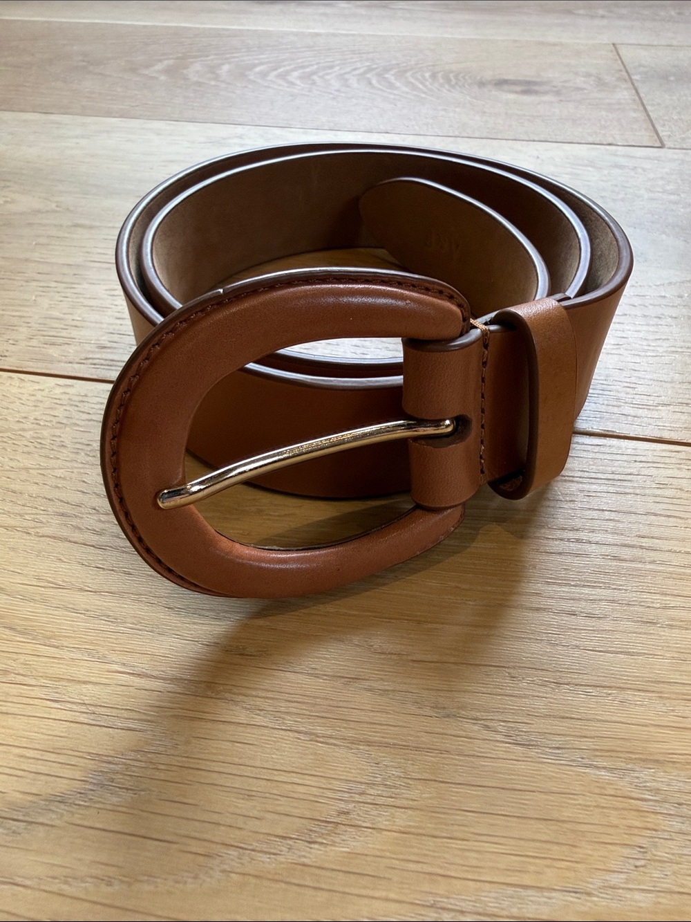 Abercrombie & Fitch Tan Leather Belt with Oval Buckle